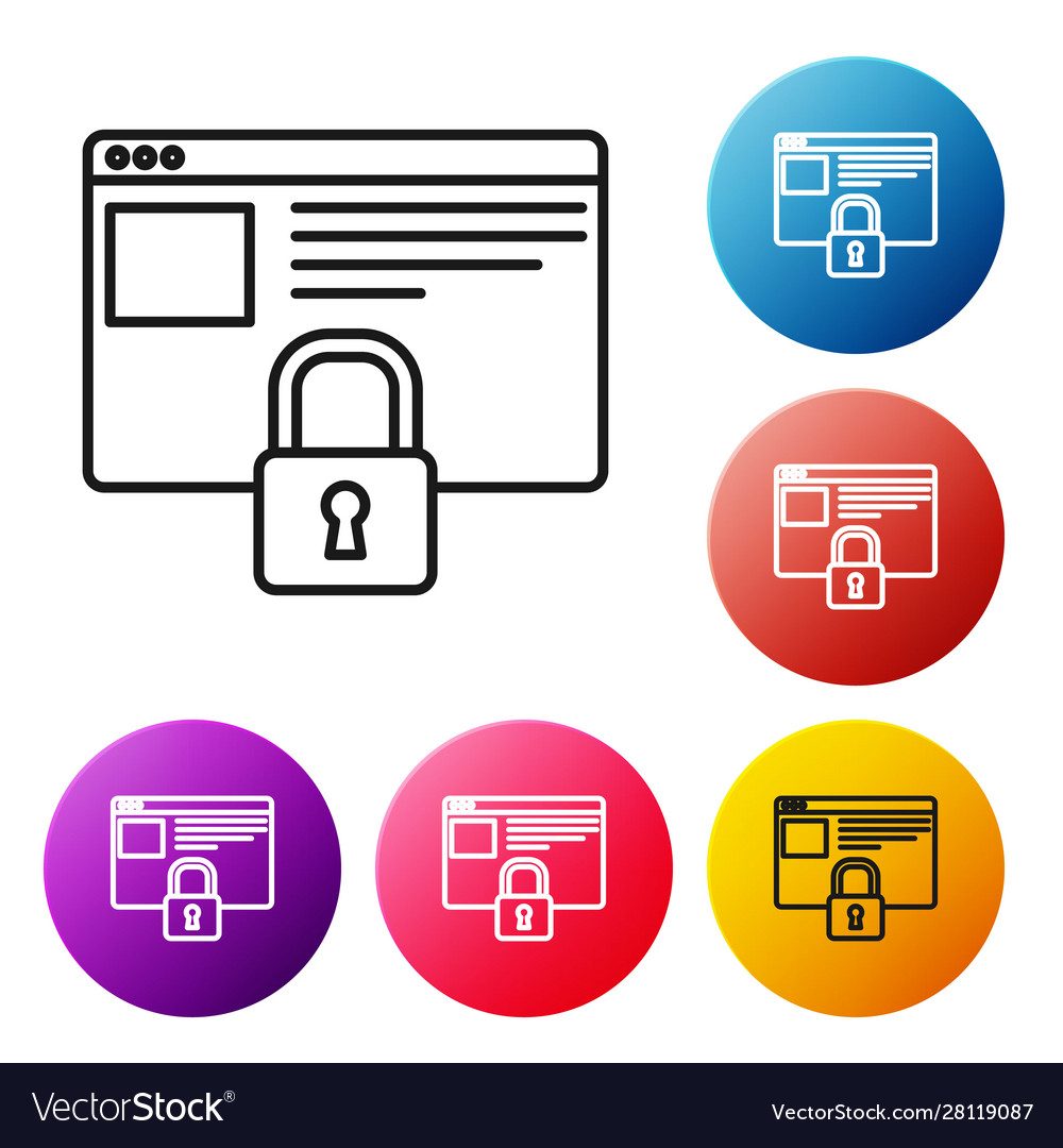 Black line secure your site with https ssl icon vector image Black line secure your site with https ssl icon