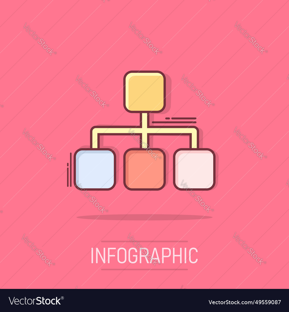 Cartoon structure diagram icon in comic style