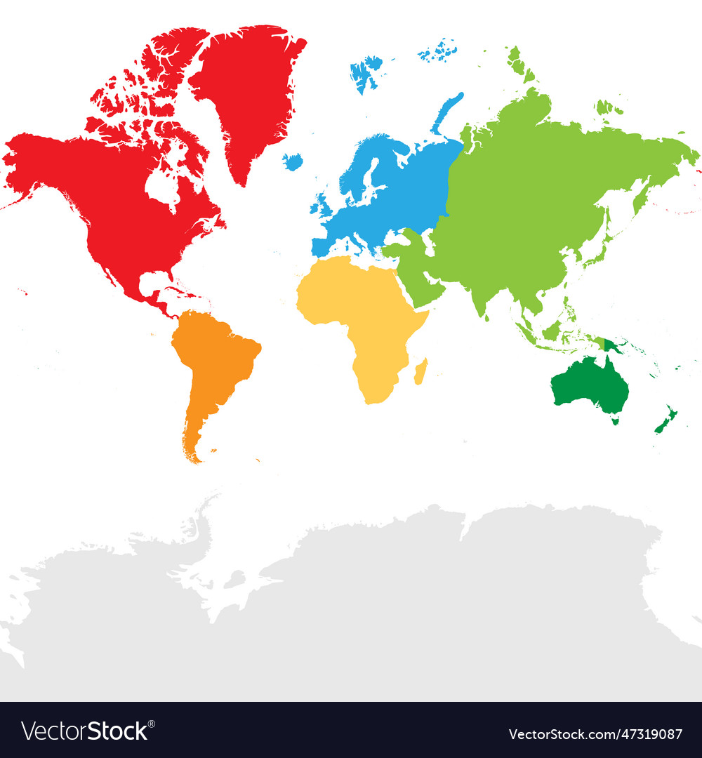 Colorful political map world continents