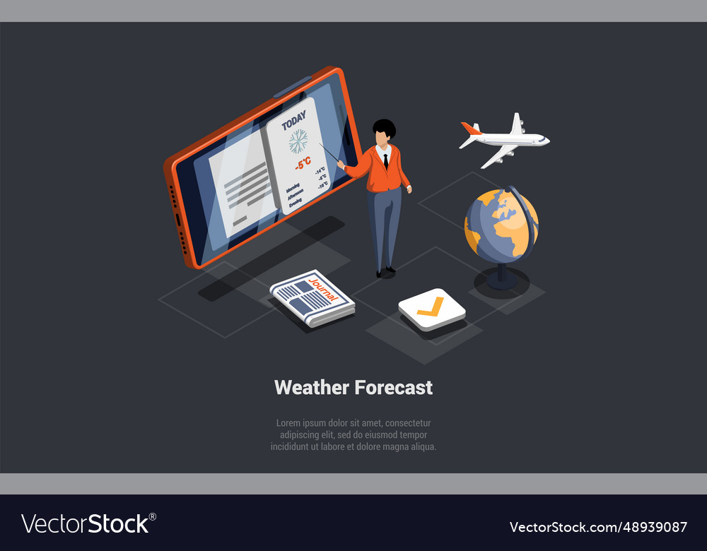 Concept of weather forecast for every day Vector Image