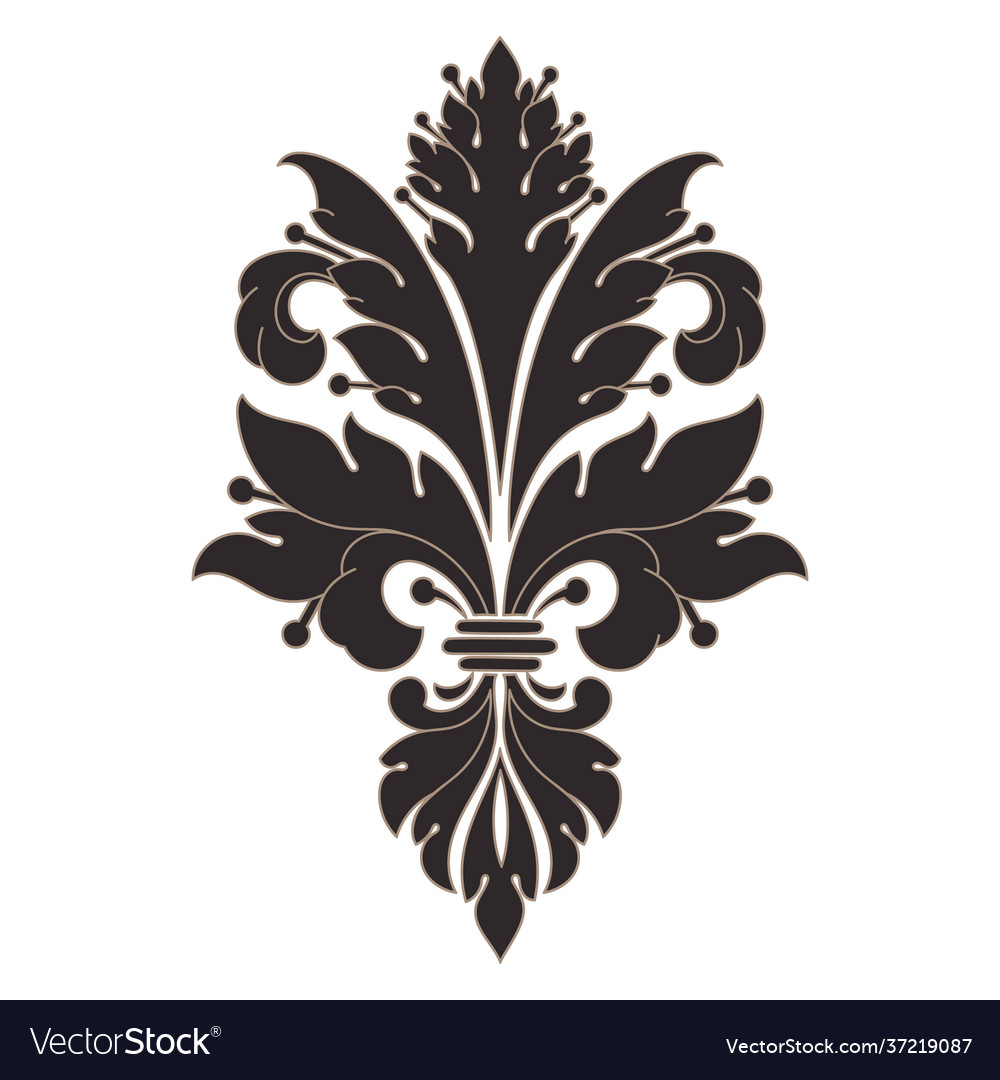 Damask central element isolated Vector Image Damask central element isolated