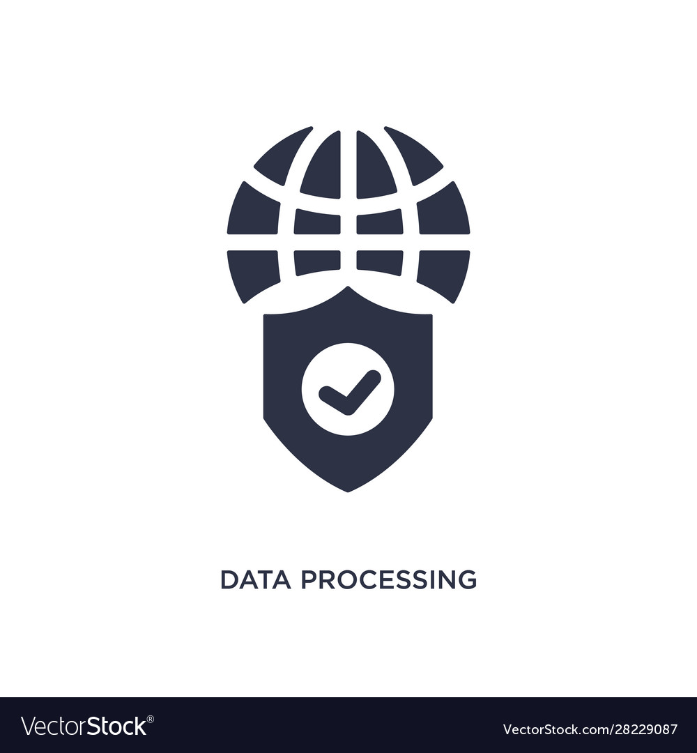 Data processing icon on white background simple