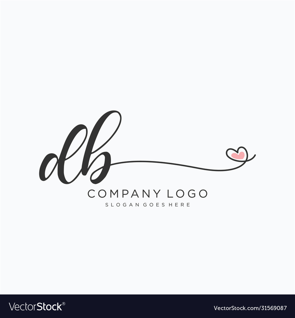 Db initial handwriting logo design Vector Image Db initial handwriting logo design