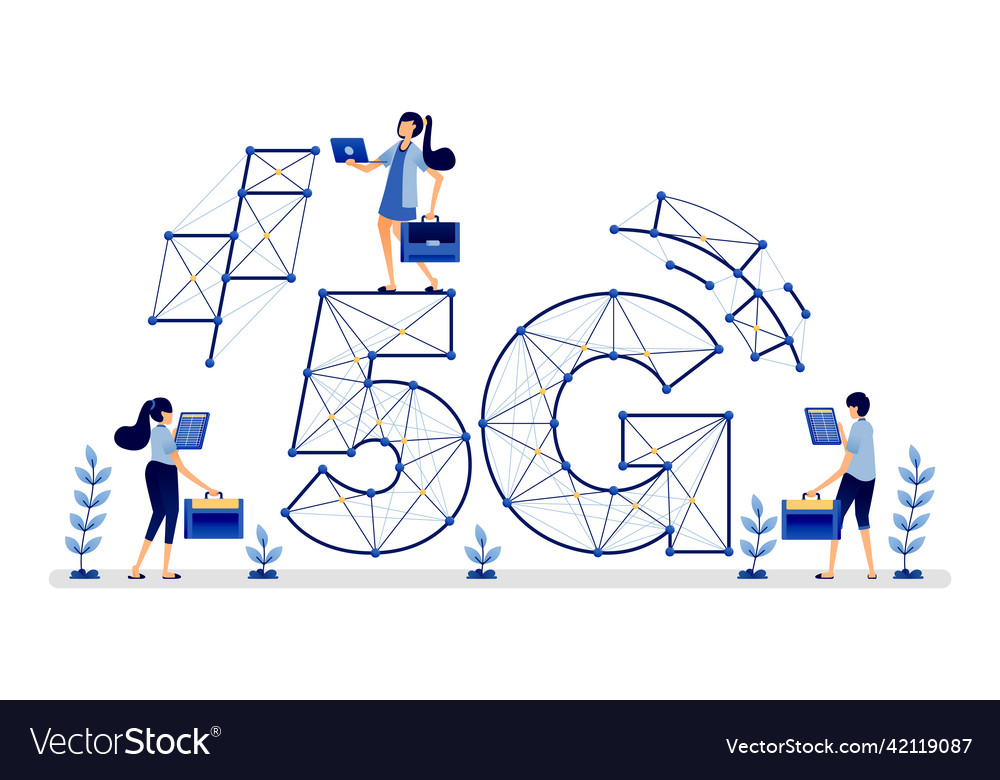Gestaltung von Kommunikationsnetzdatenformen 5g vector image Gestaltung von Kommunikationsnetzdatenformen 5g