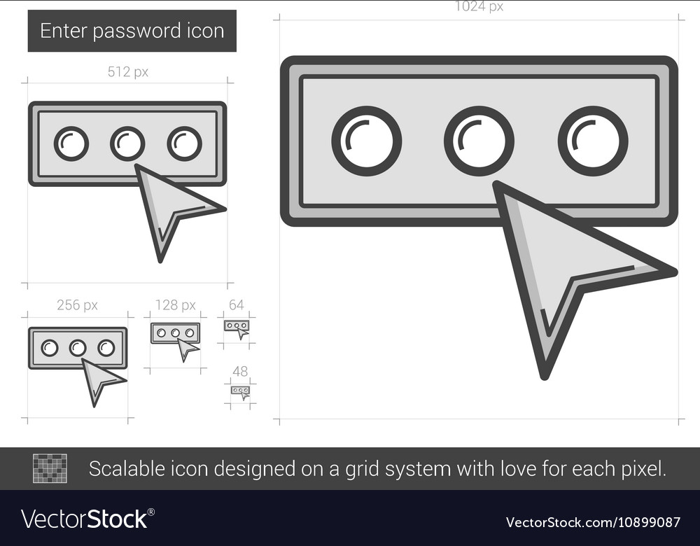 Enter password line icon