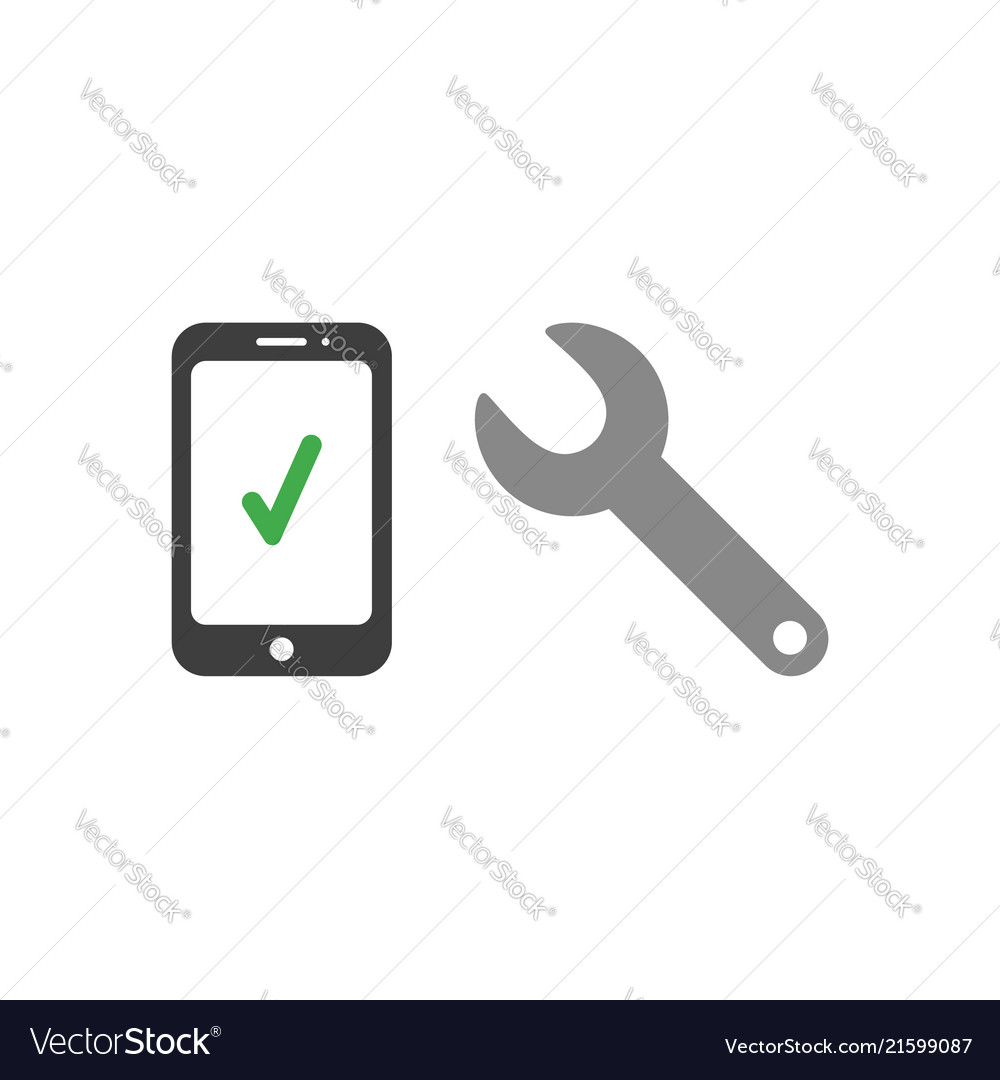 Flat design concept of smartphone with check mark Vector Image Flat design concept of smartphone with check mark