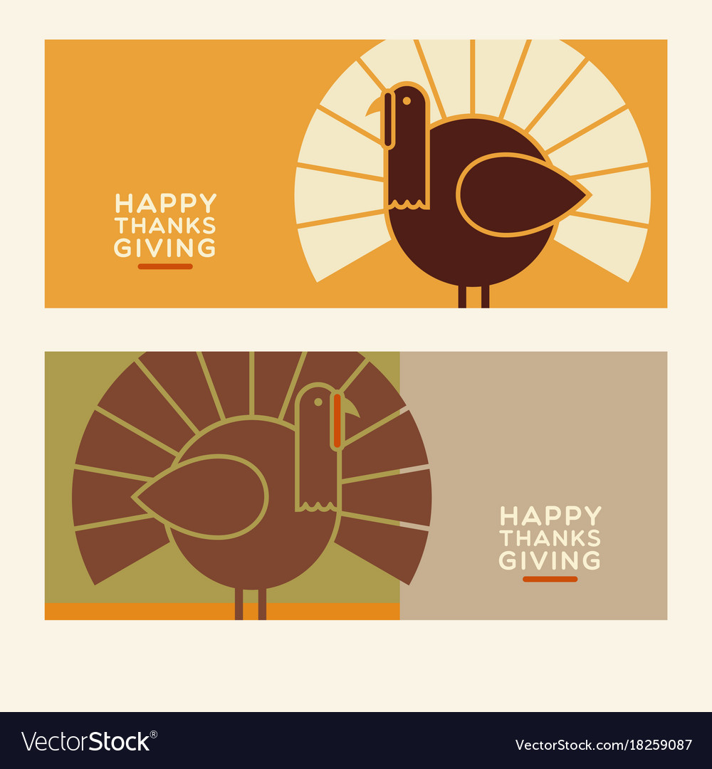 Happy thanksgiving banners Royalty Free Vector Image