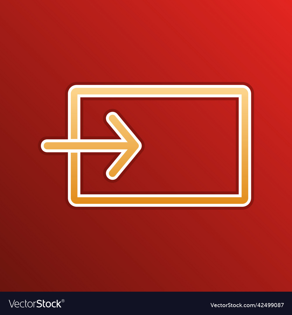 Input sign golden gradient icon with contours Vector Image