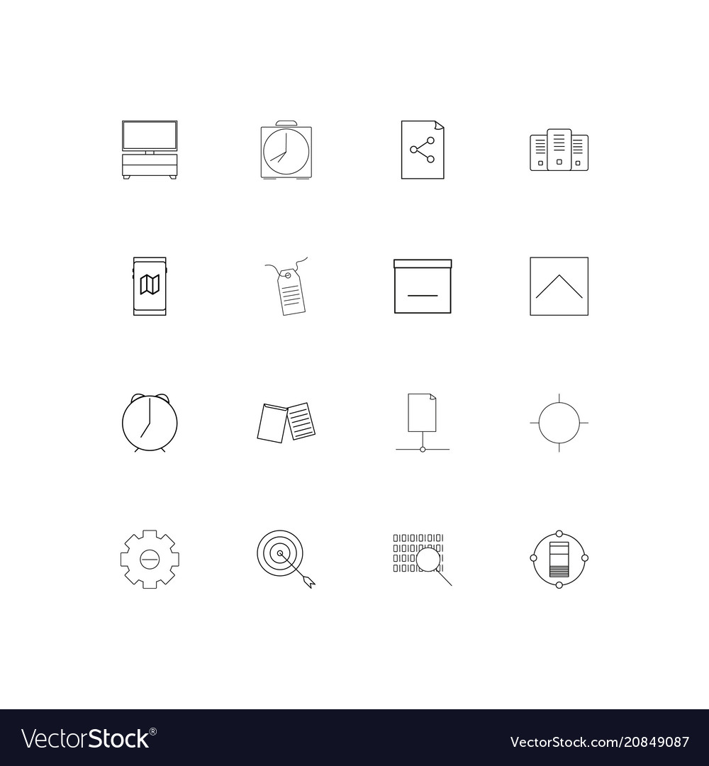 Internet technologies linear thin icons set