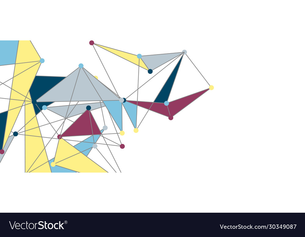 Line points connections triangular technology Vector Image Line points connections triangular technology
