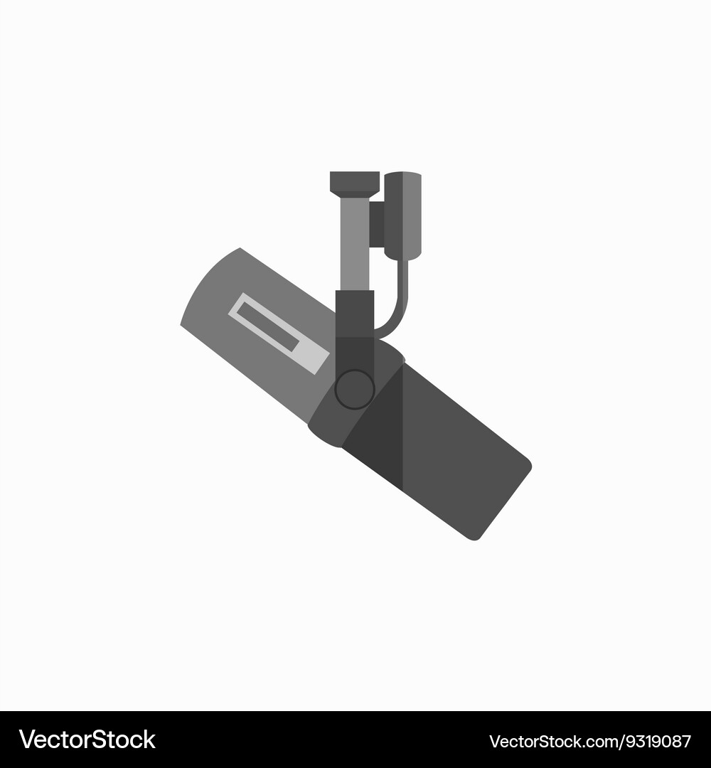 Microphone design flat isolated Royalty Free Vector Image