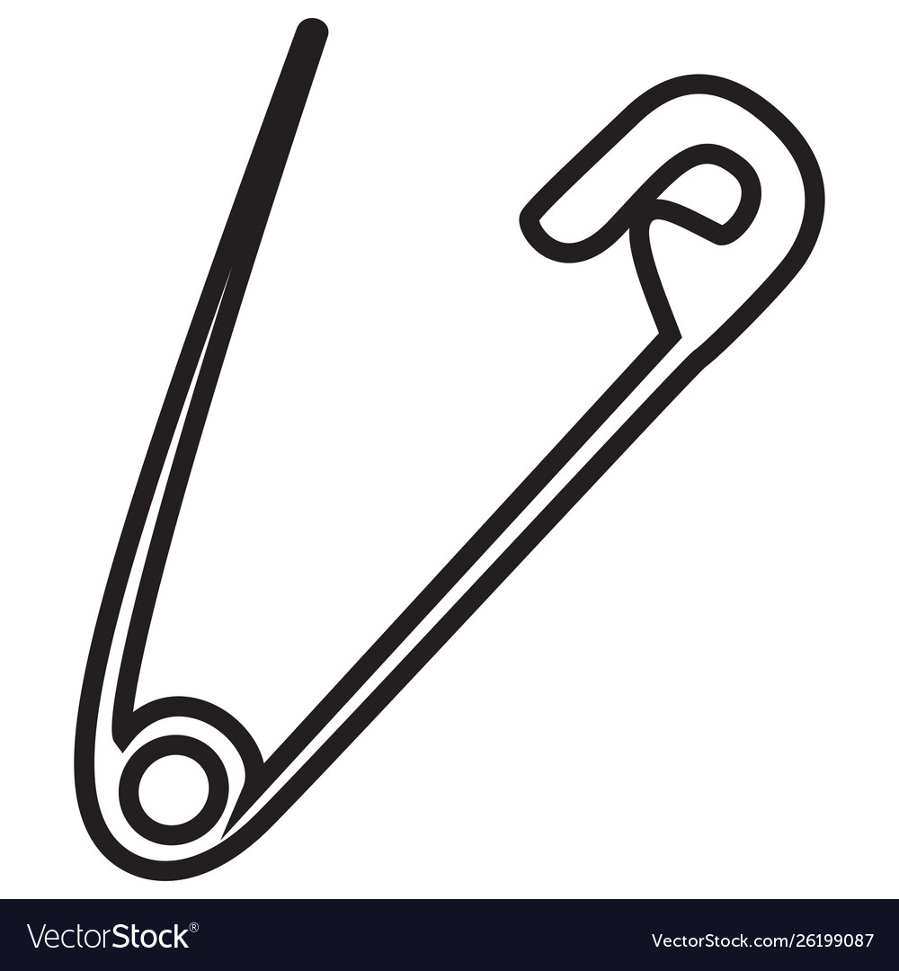 Offene Sicherheitsnadel-Symbol isoliert auf weißem Hintergrund vector image Offene Sicherheitsnadel-Symbol isoliert auf weißem Hintergrund