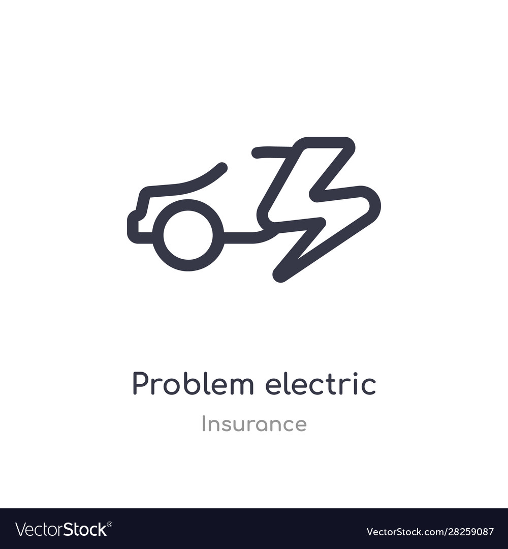Problem electric outline icon isolated line from