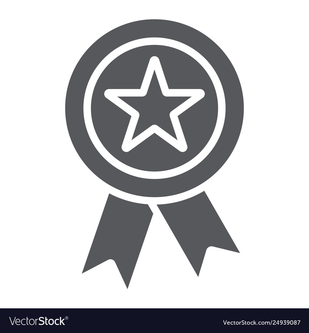 Reward glyph icon badge and medal award sign Vector Image