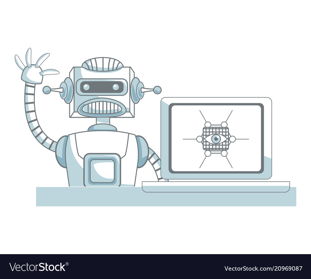 Robot artificial intelligence Vector Image Robot artificial intelligence