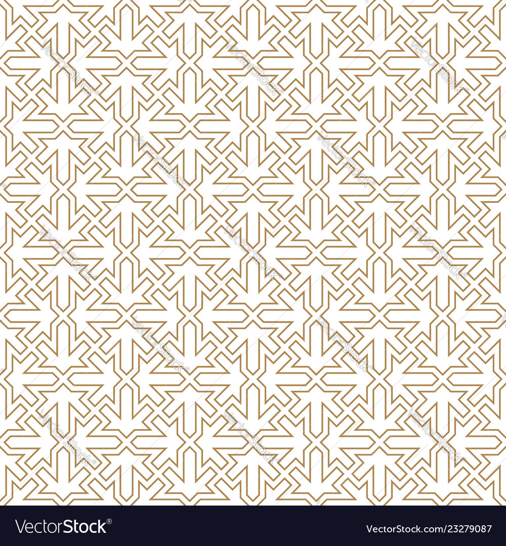 Seamless arabic geometric ornament in golden color