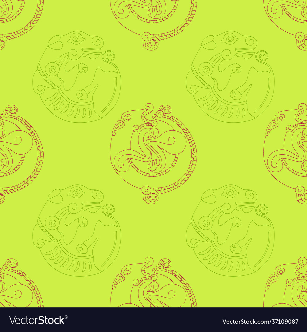 Seamless pattern with ancient scythian art