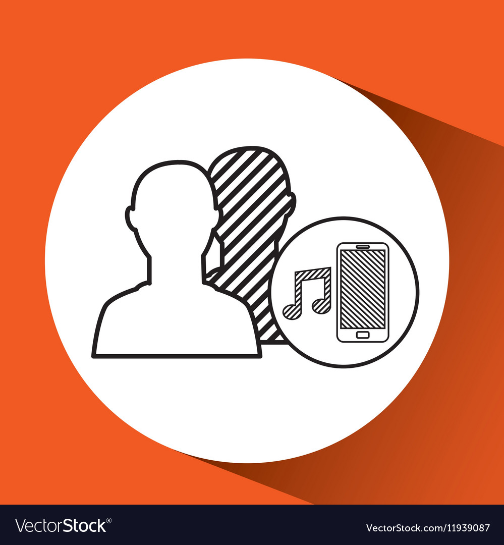 Silhouette head connected mobile music social