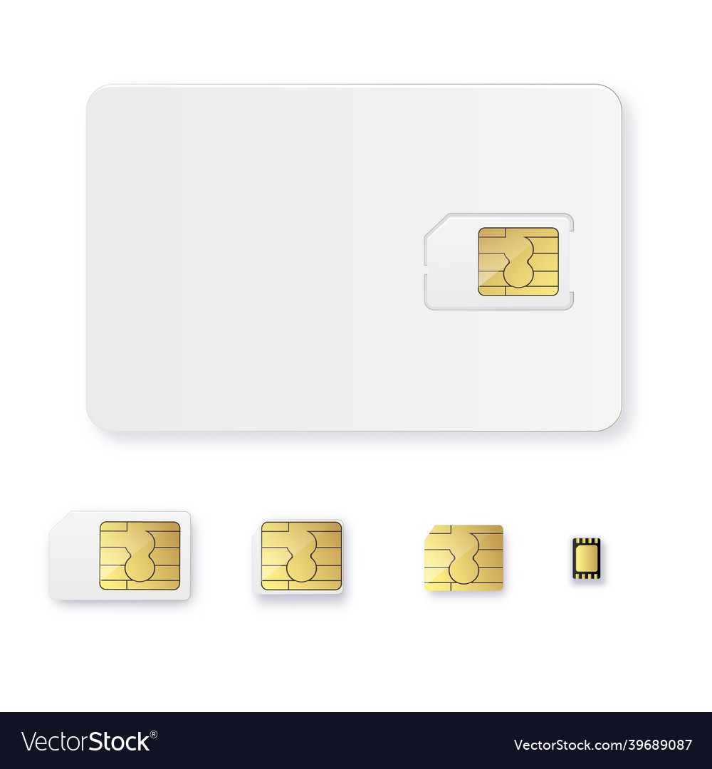 Sim card object realistic icon simcard Royalty Free Vector