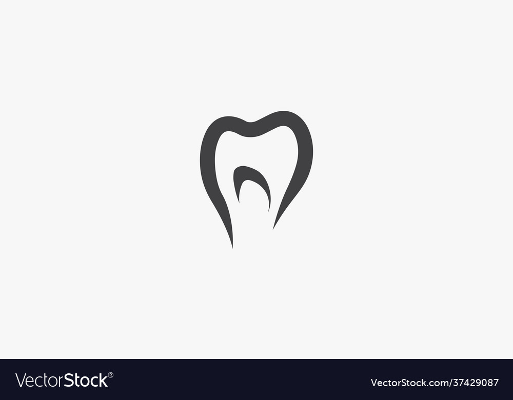 Tooth on white background creative icon