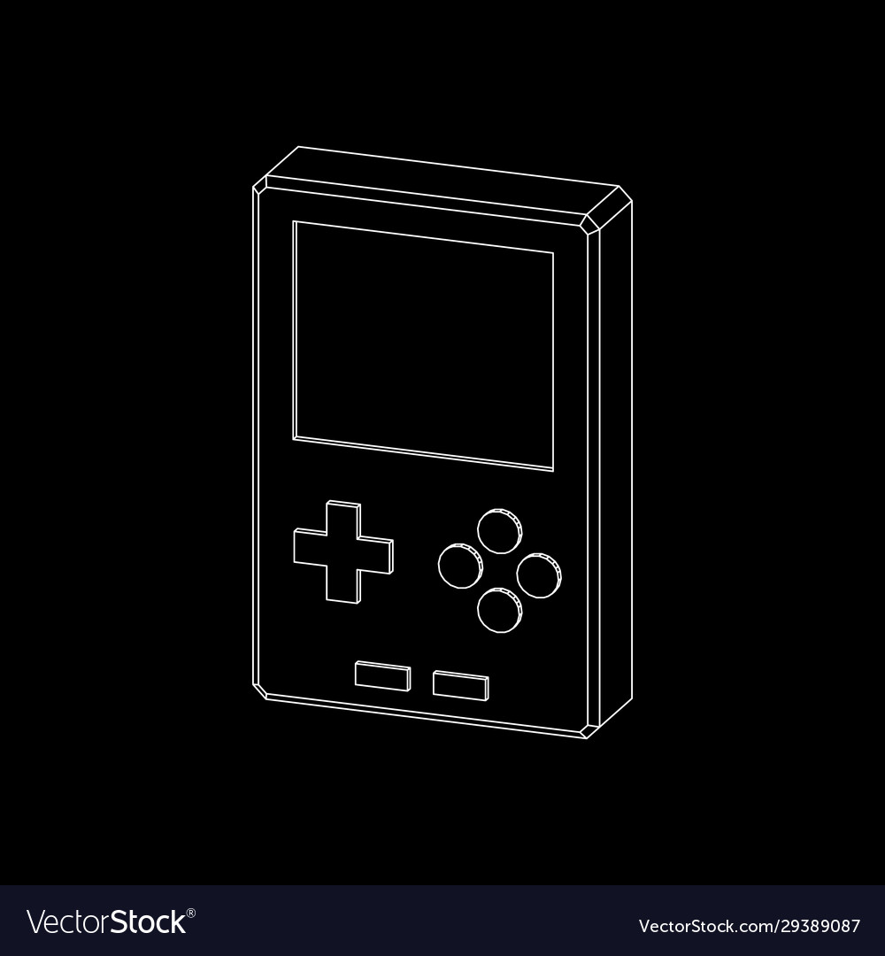 Video game console isolated on black background Vector Image