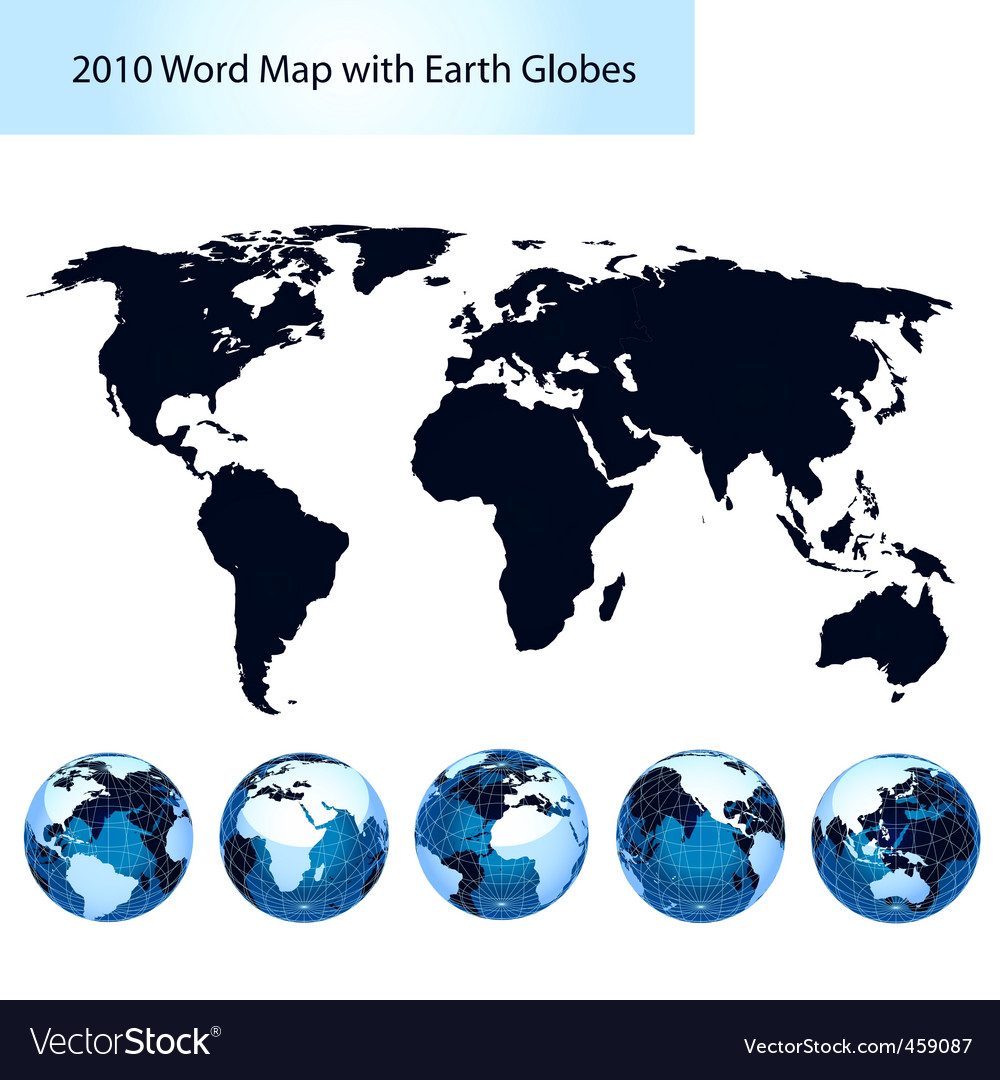 World globes Royalty Free Vector Image - VectorStock