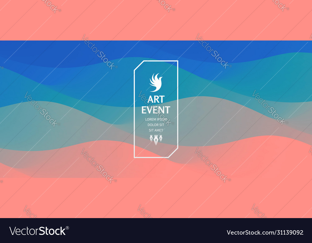 Art event invitation template abstract background vector image Art event invitation template abstract background