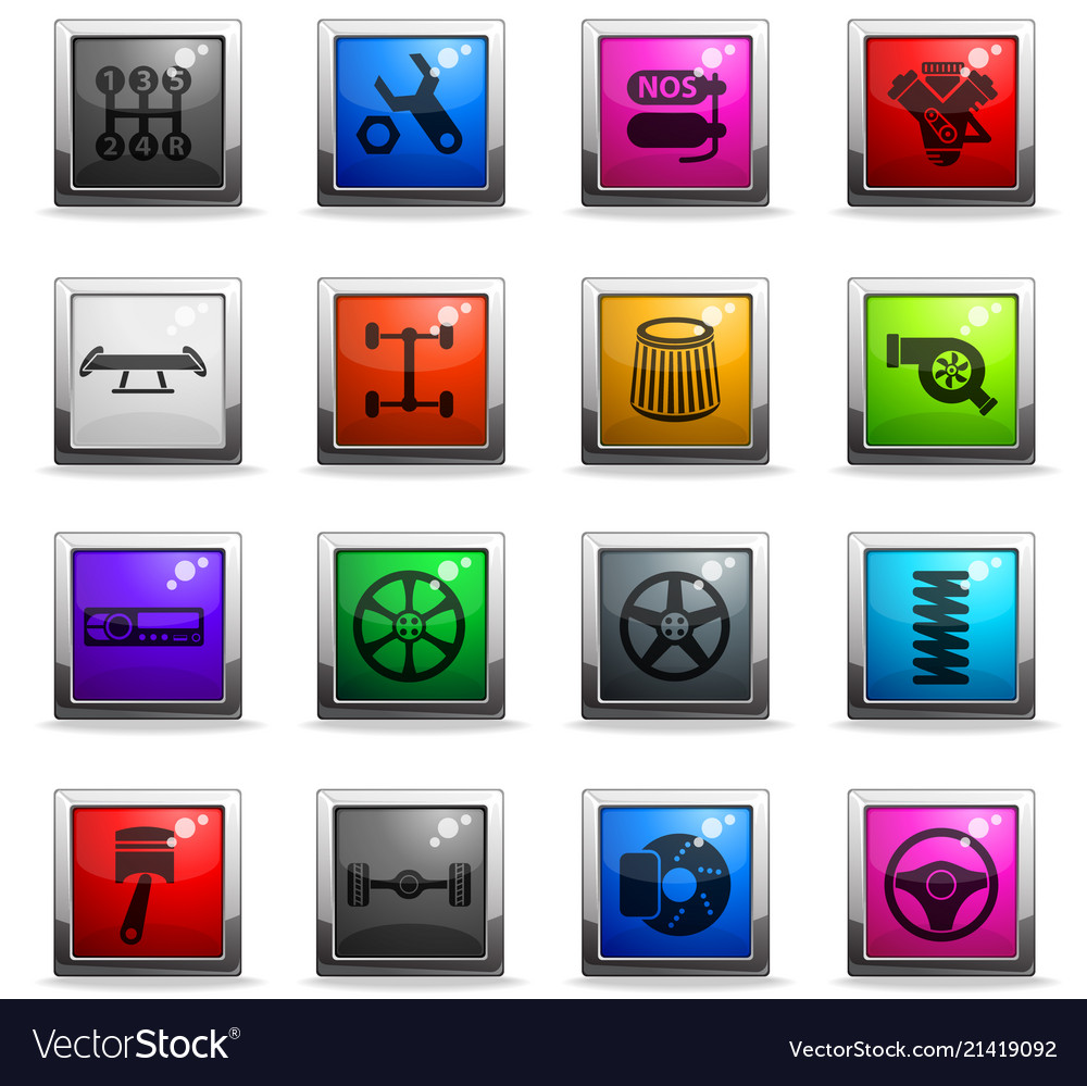 Auto tuning icon set