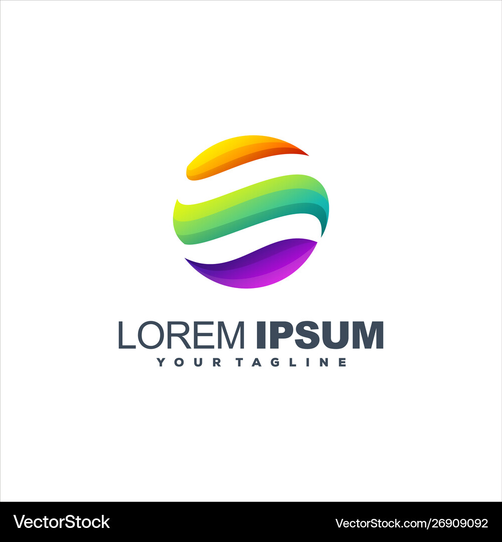 Awesome gradient abstract logo design Royalty Free Vector