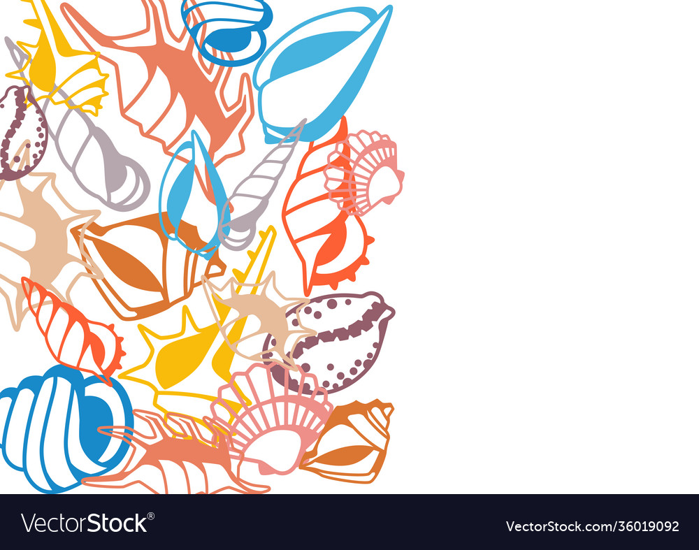 Background with seashells Vector Image Background with seashells