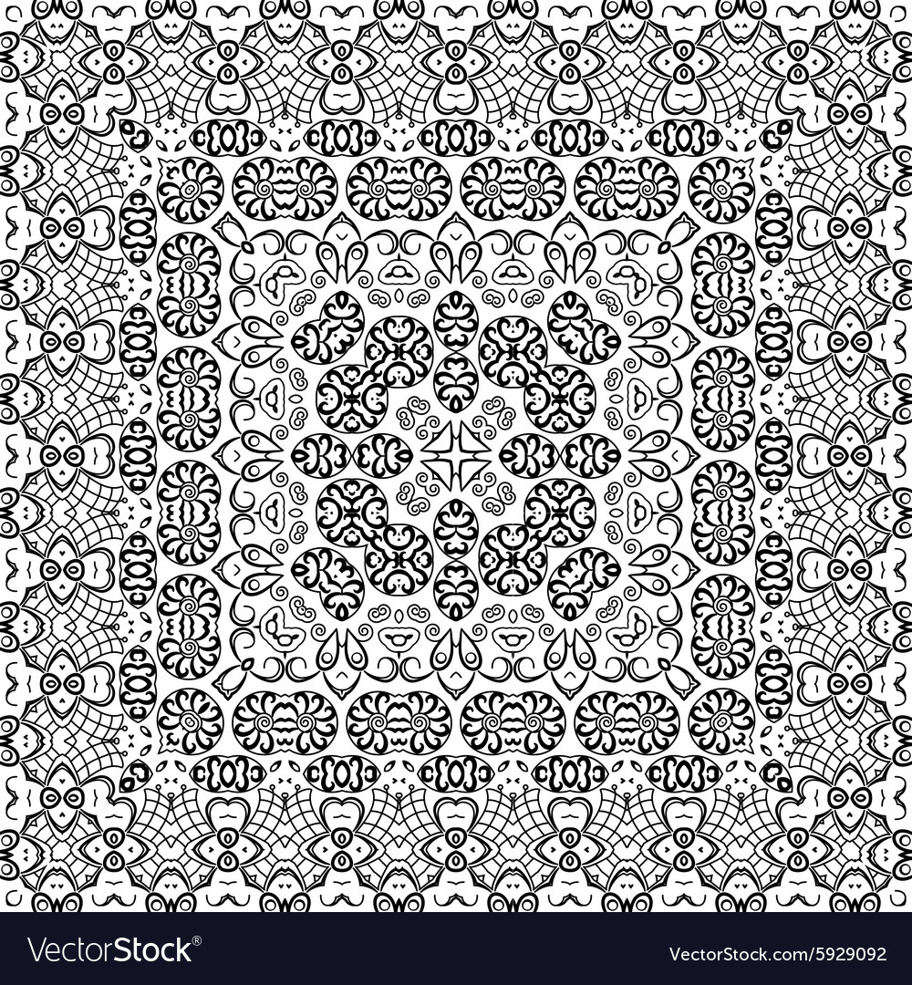 Black Ornamental Seamless Pattern