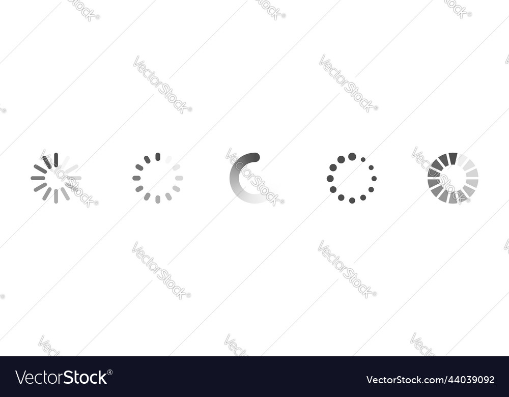 Circular loading buffering icons vector image Circular loading buffering icons