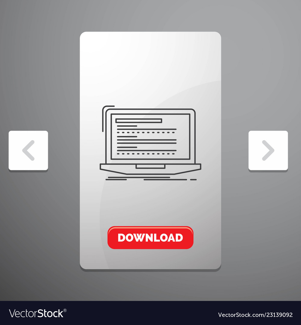 Code Kodierung Computer Monoblock Laptop-Linie Icon vector image Code Kodierung Computer Monoblock Laptop-Linie Icon