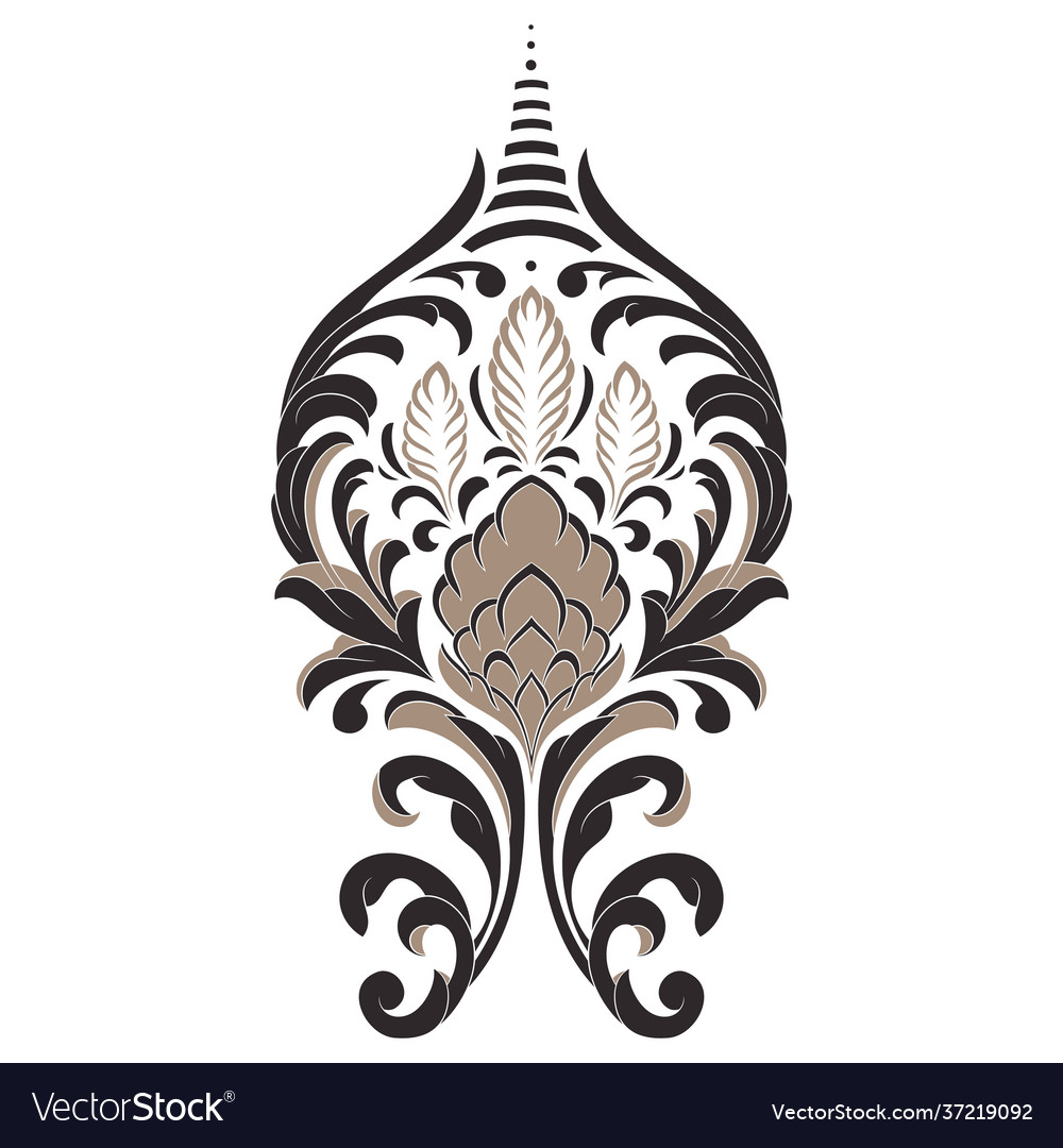 Damask central element isolated