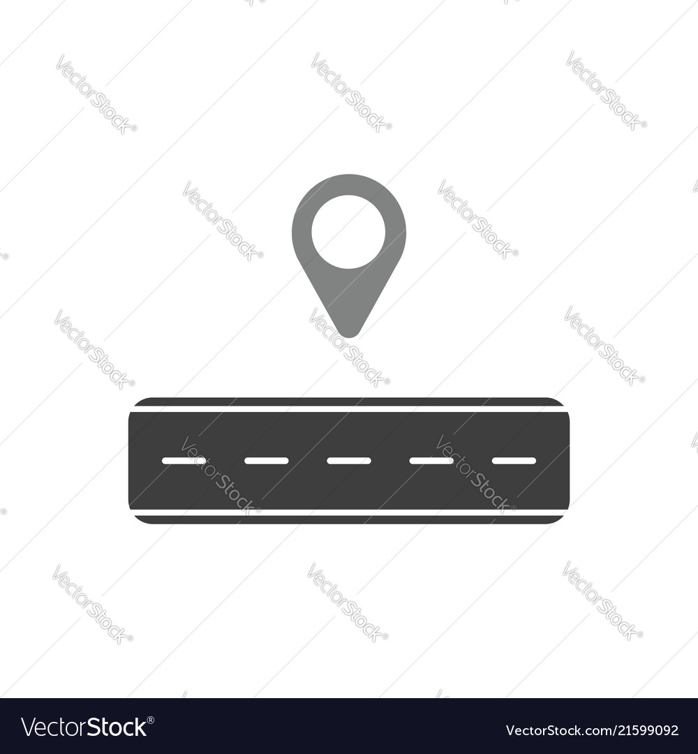 Flat design concept of map pointer with road vector image Flat design concept of map pointer with road
