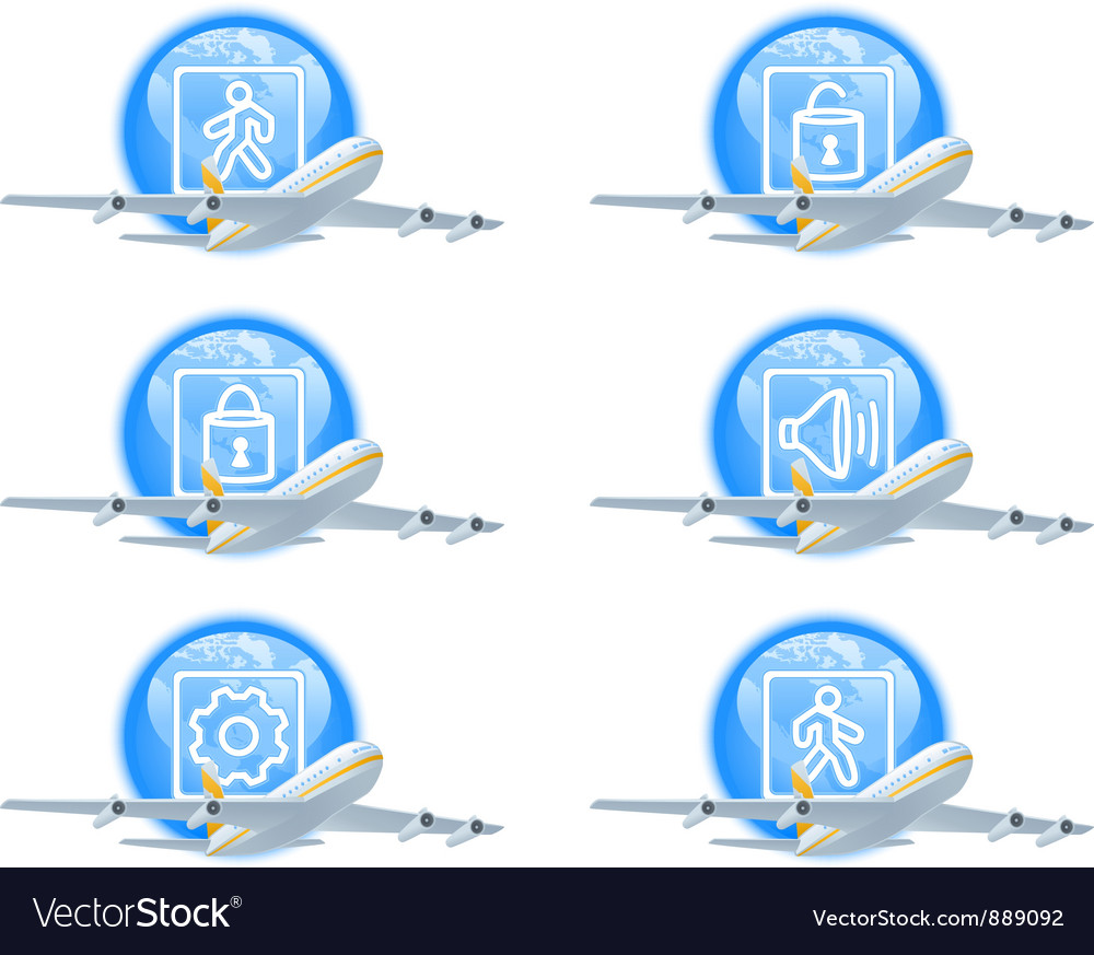 Flight status icon set
