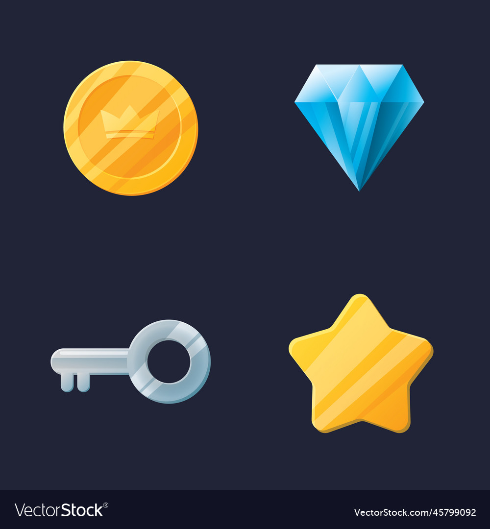 Game ui assets set gaming user interface icons