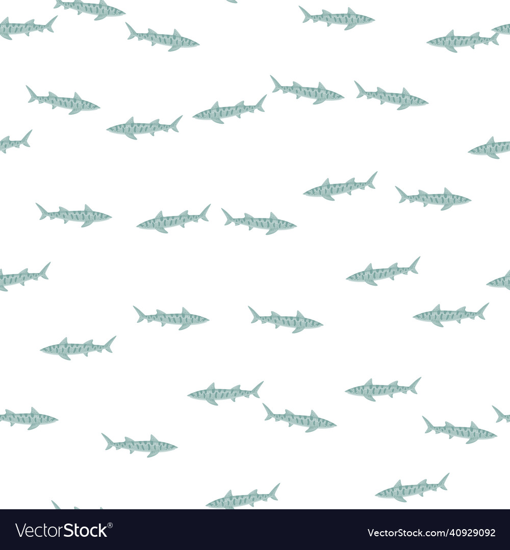 Leopard shark seamless pattern in scandinavian vector image Leopard shark seamless pattern in scandinavian