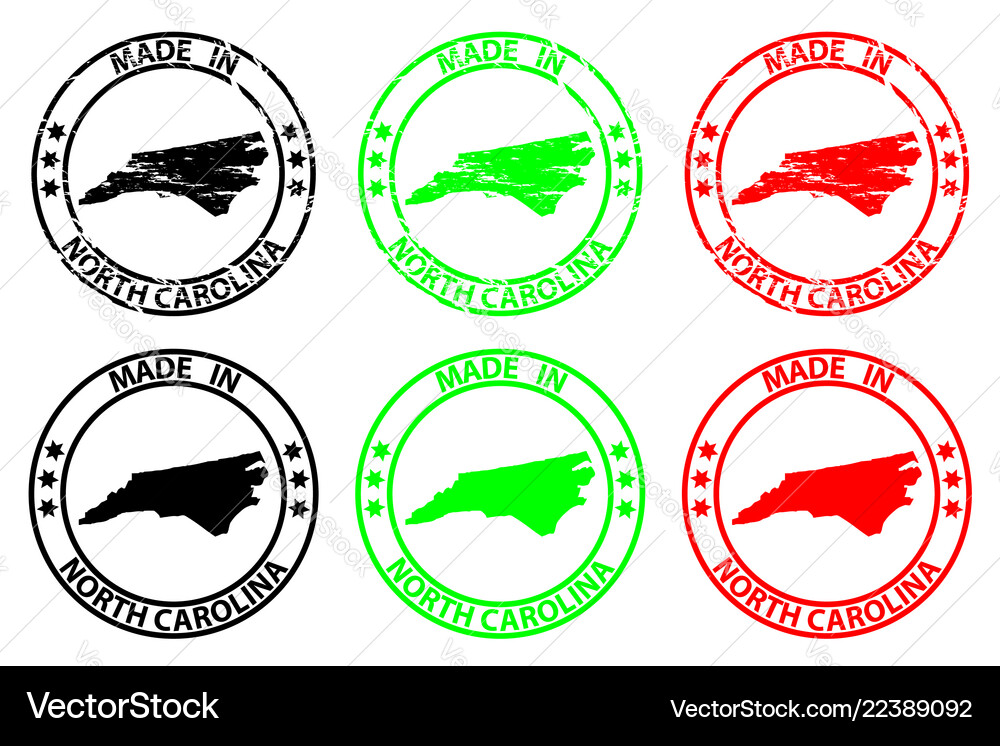 Made in north carolina rubber stamp Royalty Free Vector