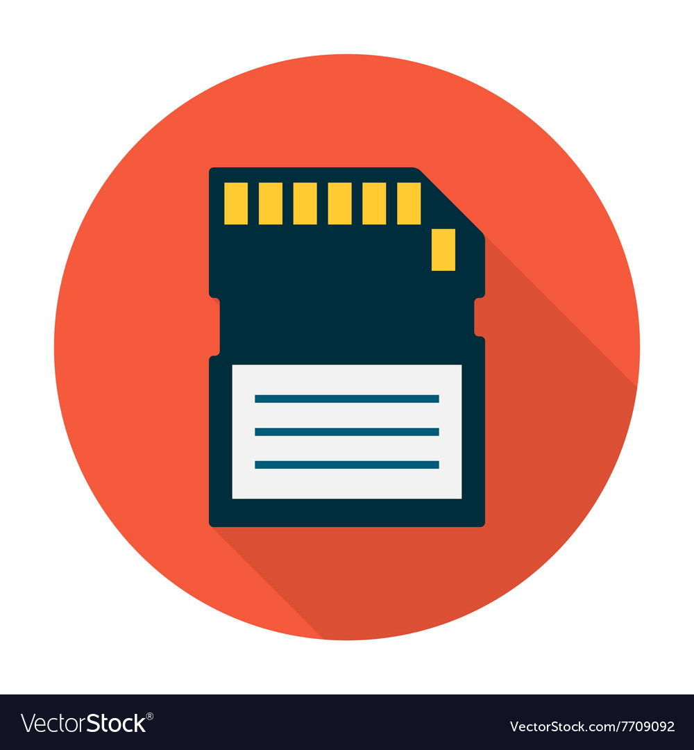 Micro sd card icon flat Royalty Free Vector Image