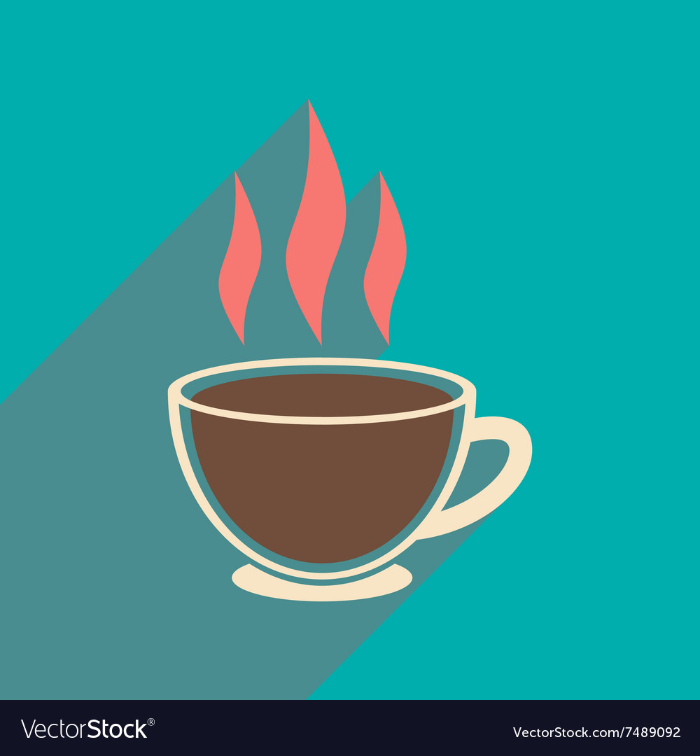 Modern flat icon with long shadow indian tea