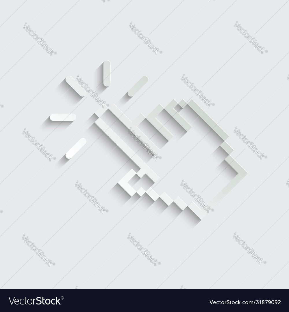 Paper click icon cursor symbol mouse vector image Paper click icon cursor symbol mouse
