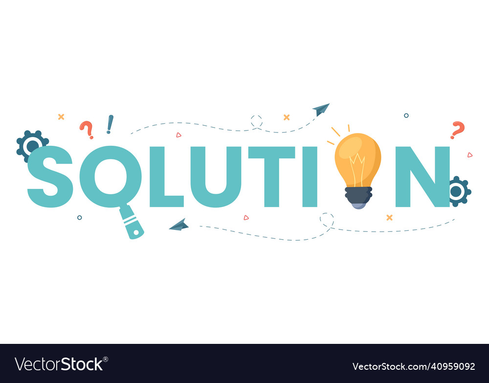 Problem und Lösung bei der Unternehmenslösung vector image Problem und Lösung bei der Unternehmenslösung