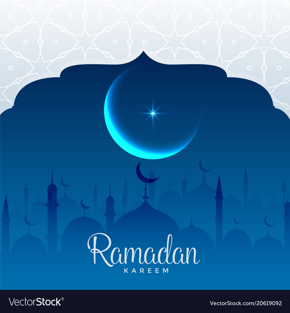 Ramadan kareem beautiful mosque scene background Vector Image