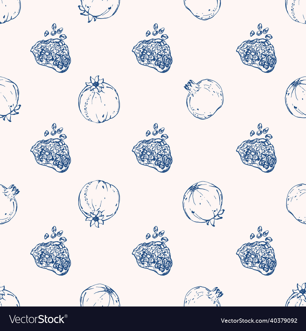 Seamless pattern with pomegranate vector image Seamless pattern with pomegranate