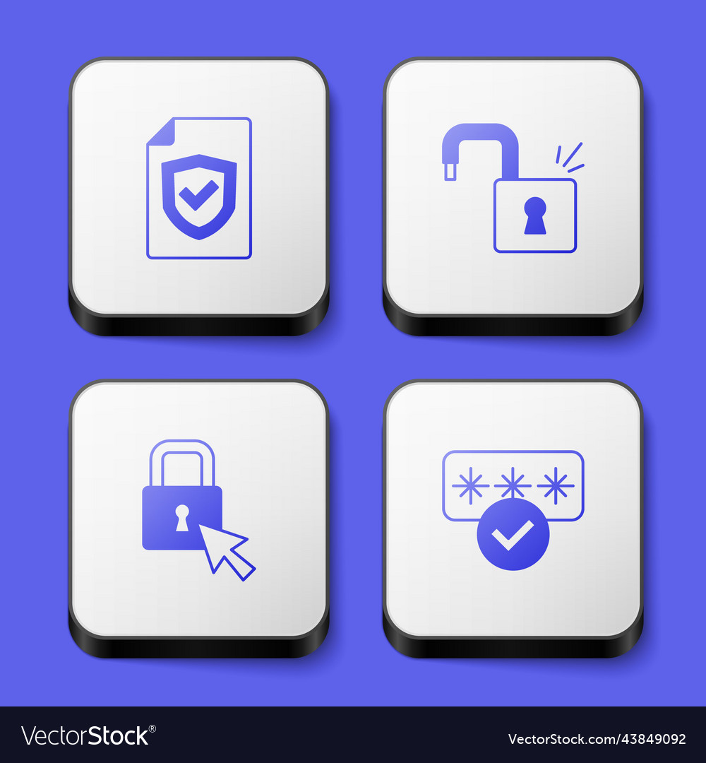 Set contract with shield open padlock lock