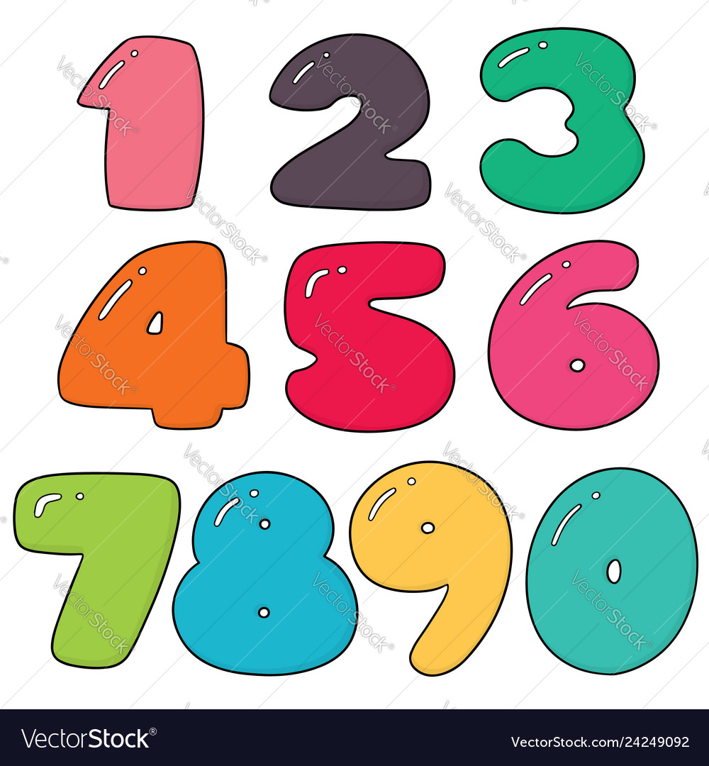 Set of number vector image Set of number