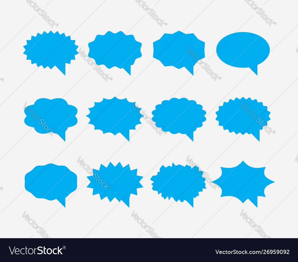 Set talk bubbles speech blank empty bubble icon