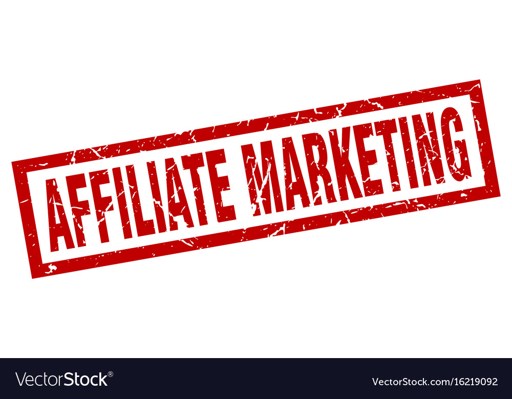 Square grunge red affiliate marketing stamp