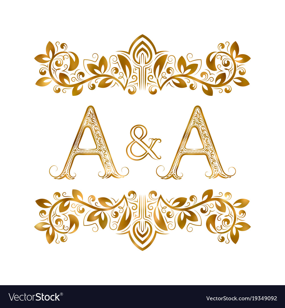 Vintage initials logo symbol letters a Royalty Free Vector